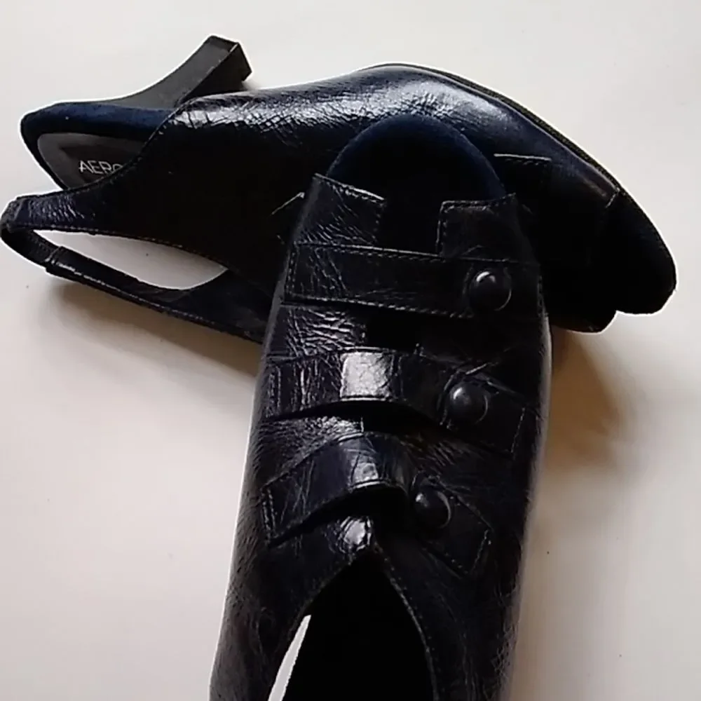 AEROSOLS LEATHER UPPER BALANCE BLACK WOMEN SHOES SIZE 9M